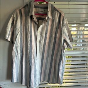 Goodfellow & Co Men’s Short Sleeve Stripe Button-Up Shirt - Blue & White